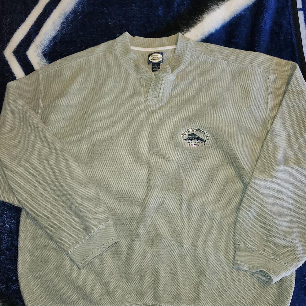 Tommy Bahama Relax Green V Neck Pullover  Size L